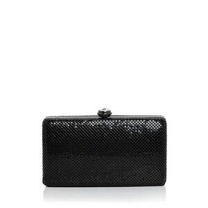 B-396. Sondra Roberts Metal Crossbody Clutch Bag Black